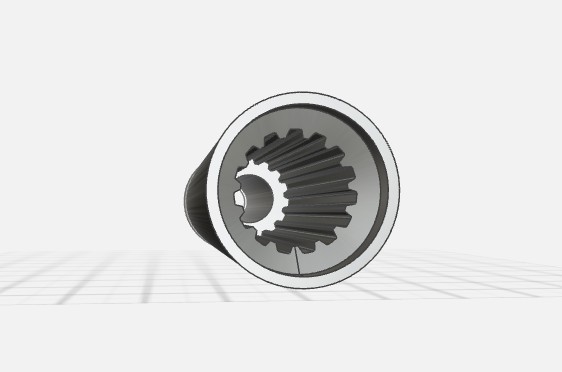 CAD model of a splined gear coupling